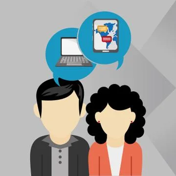 Communication design. bubble icon. Flat illustration, vector gra Stock Illustration