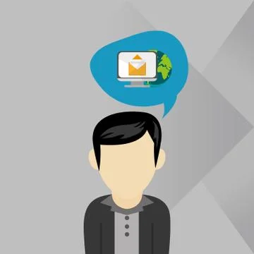 Communication design. bubble icon. Flat illustration, vector gra Illustrazione stock