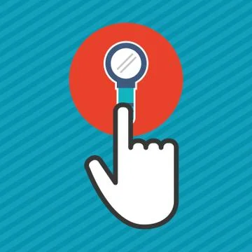 Communication design. Cursor icon. Colorful illustration , vector Stock Illustration