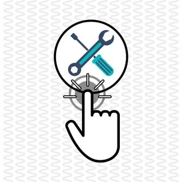 Communication design. Cursor icon. Colorful illustration , vector Stock Illustration