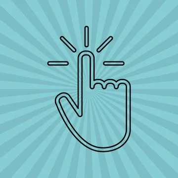Communication design. Cursor icon. Colorful illustration , vector Stock Illustration