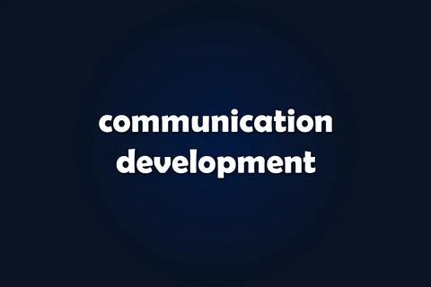 Communication development. text. dark blue background Stock Illustration