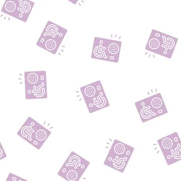 Communication device for disabled glyph seamless pattern Illustrazione stock