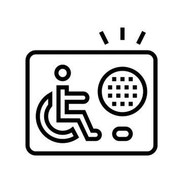 Communication device for disabled line icon vector illustration Illustrazione stock