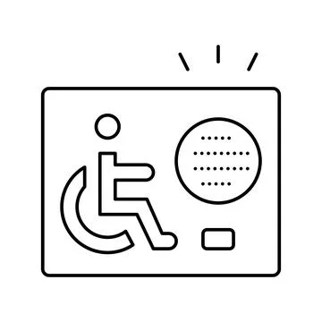 Communication device for disabled line icon vector illustration Illustrazione stock