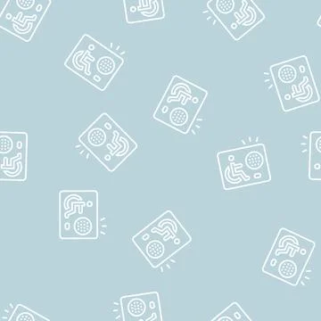 Communication device for disabled line seamless pattern Illustrazione stock