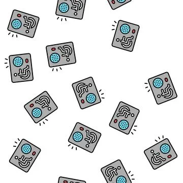 Communication device for disabled vector seamless pattern Illustrazione stock