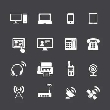 Communication device icons Stock Illustration