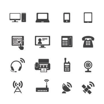Communication device icons Stock Illustration