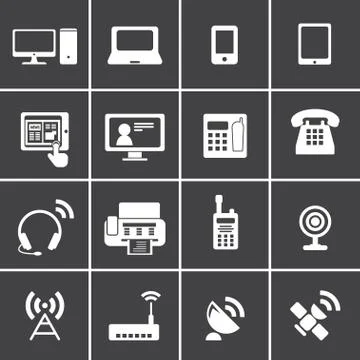 Communication device icons Stock Illustration