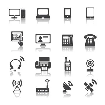 Communication device icons Stock Illustration