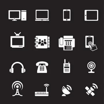 Communication device icons Stock Illustration