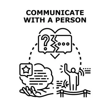 Communication difficulty and problem solving concept Stockillustratie
