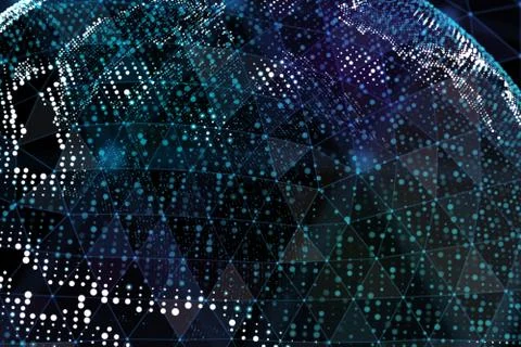 Communication in digital network. Earth Globe. 3d illustration. Stock Illustration