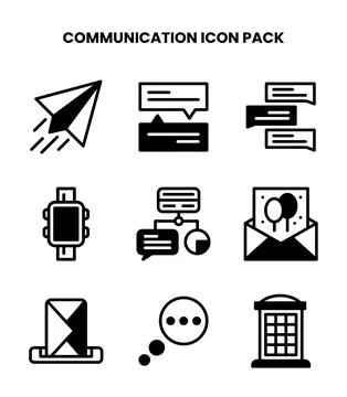 Communication DuoTone Bundle Icons Pack Stock Illustration