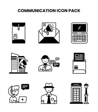Communication DuoTone Vector Icons Pack Stock-Illustration
