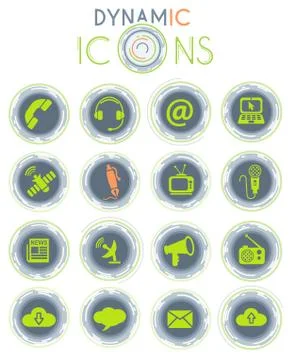 Communication dynamic icons Stock Illustration