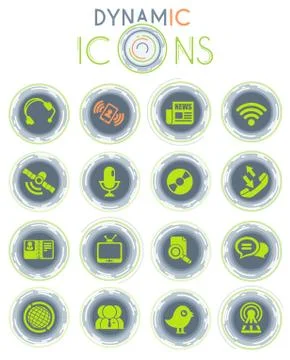 Communication dynamic icons Stock Illustration