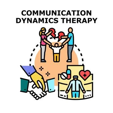 Communication dynamics therapy concept illustration for family and individu.. Stock Illustration