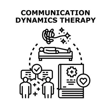 Communication dynamics therapy solving mental health problems Stock Illustration