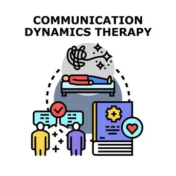 Communication dynamics therapy solving mental health problems Stock Illustration
