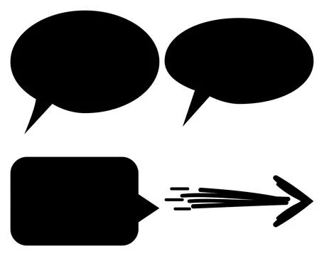 Communication Elements, Speech Bubble and Arrow Vector Element Illustrazione stock