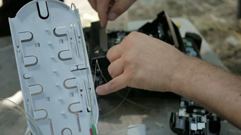 Communication engineer restores systems. 4K Stock Footage 112189006