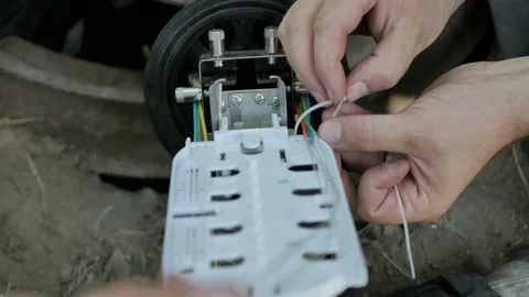 Communication engineer restores systems. 4K Stock Footage 112243965