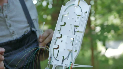 Communication engineer restores systems Stock Footage 89680689