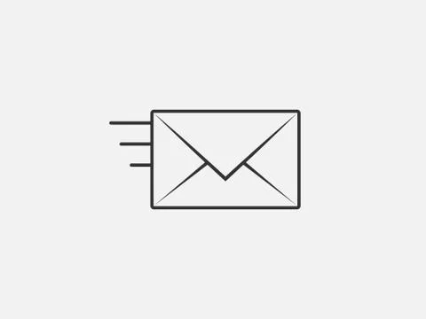 Communication, envelope, message icon. Vector illustration, flat design. Stock Illustration