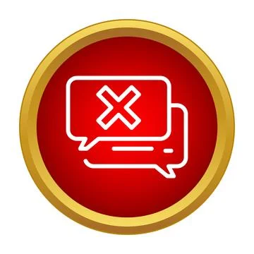 Communication error icon showing cancelled chat message 스톡 일러스트