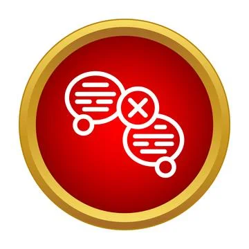 Communication error with speech bubbles and cross icon Stock Illustration