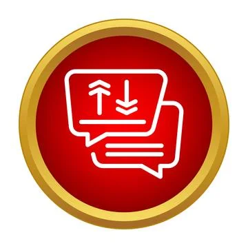 Communication exchange with chat bubble arrows icon Stock Illustration