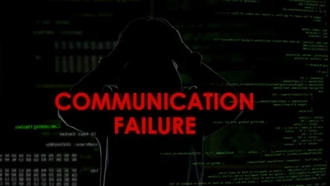 Communication failure warning about unsuccessful hacking attempt on server Stock Footage 84518707