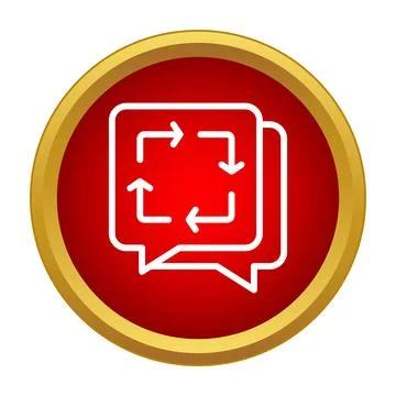 Communication feedback loop cycling in speech bubbles icon Ilustração Stock