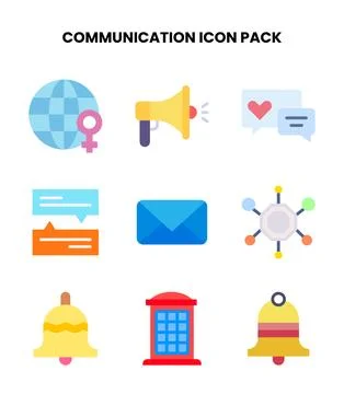 Communication Flat Graphics Icons Pack Ilustración de archivo