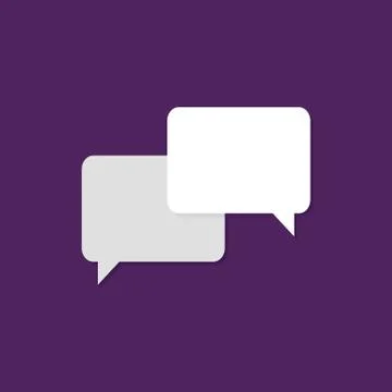 Communication Flat Icon over Purple Stock Illustration