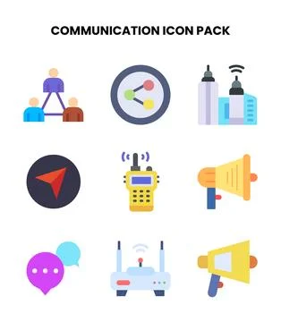 Communication Flat Icons Pack イラスト素材