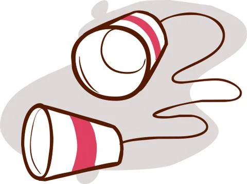 Communication Flat - String Phone Icon Stock Illustration