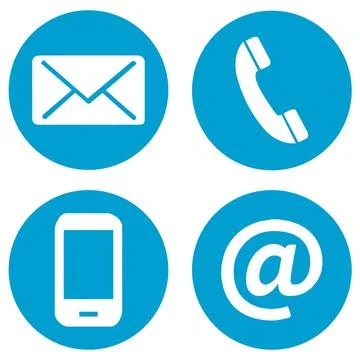 Communication flat vector icon set Stock Illustration