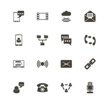 Communication - Flat Vector Icons Stock Illustration