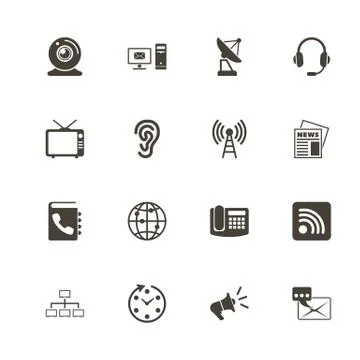 Communication - Flat Vector Icons Stock Illustration