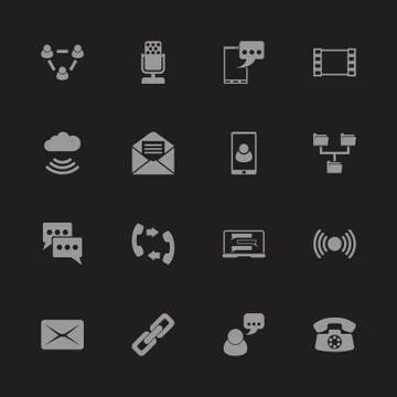 Communication - Flat Vector Icons Stock Illustration