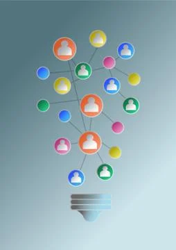 Communication in the form of light bulbs 스톡 일러스트