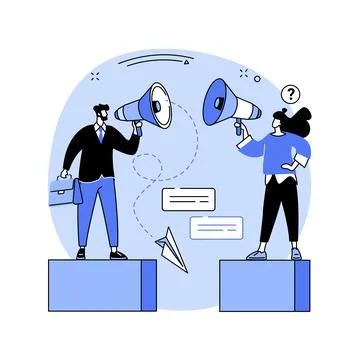 Communication gap abstract concept vector illustration. Stock Illustration