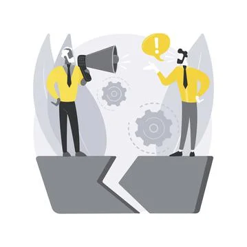 Communication gap abstract concept vector illustration. Stock Illustration