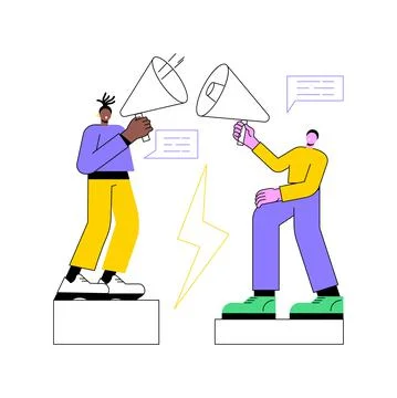 Communication gap abstract concept vector illustration. Stock Illustration