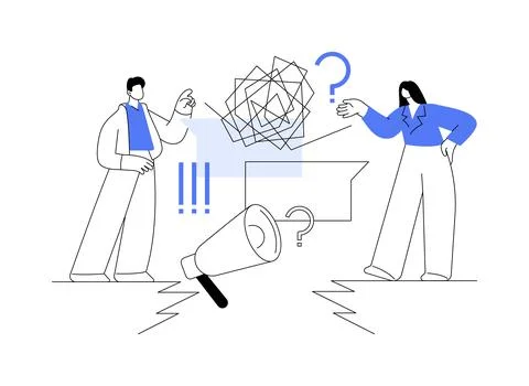 Communication gap abstract concept vector illustration. Stock Illustration