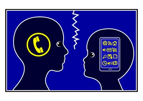 Communication gap between adults and kids. Stock Illustration