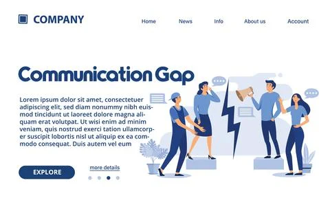 Communication gap illustration Suitable for web landing page, ui, mobile app, Illustrazione stock